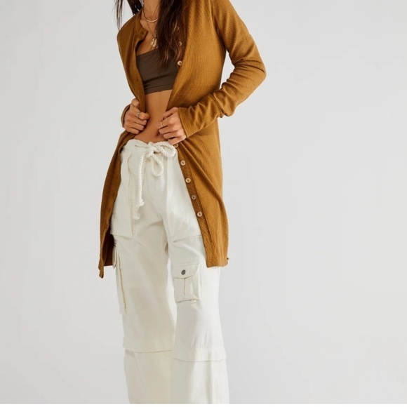 Free People We the Free Gia Cardigan NWT M tobacco - Picture 7 of 11
